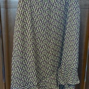 Ann Taylor Asymmetrical Blue and Green Skirt